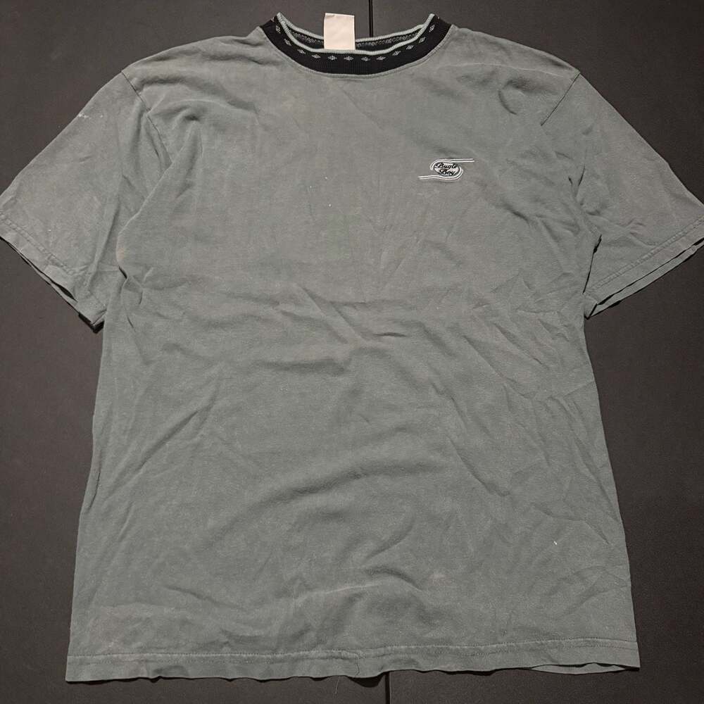VTG 90s Basic Editions Ringer Tee Gatlinburg TN Green XL Boxy USA Embroidered